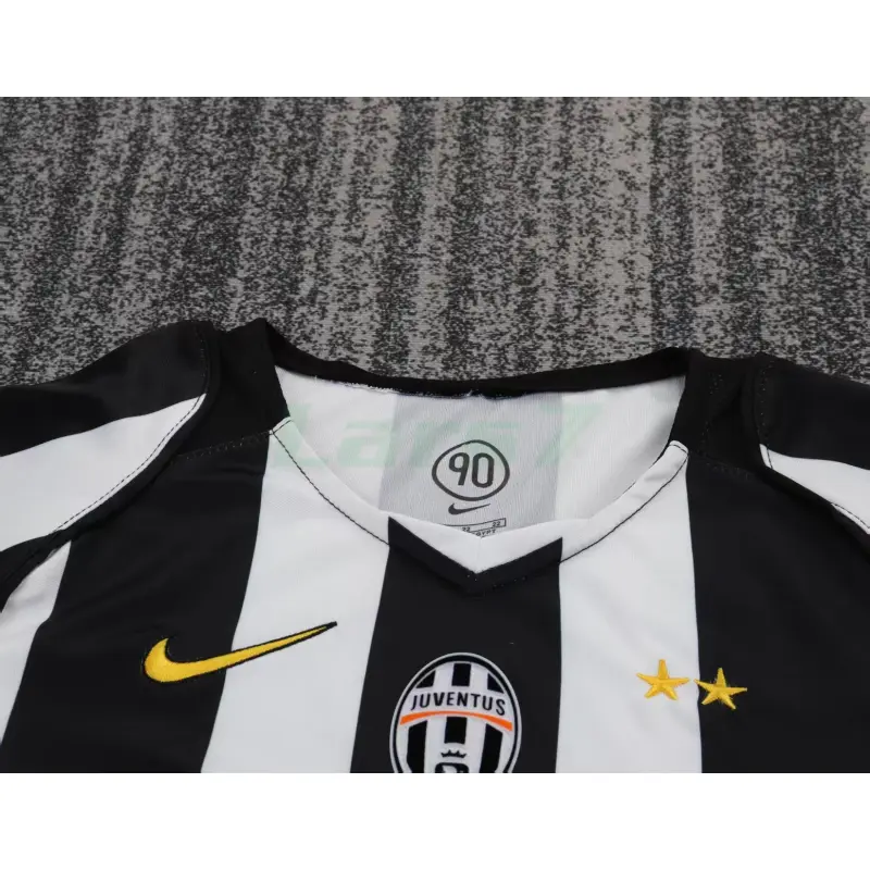 Camiseta Juventus 1ª Equipación Retro 2004/05 Blanco/Negro Niño Kit