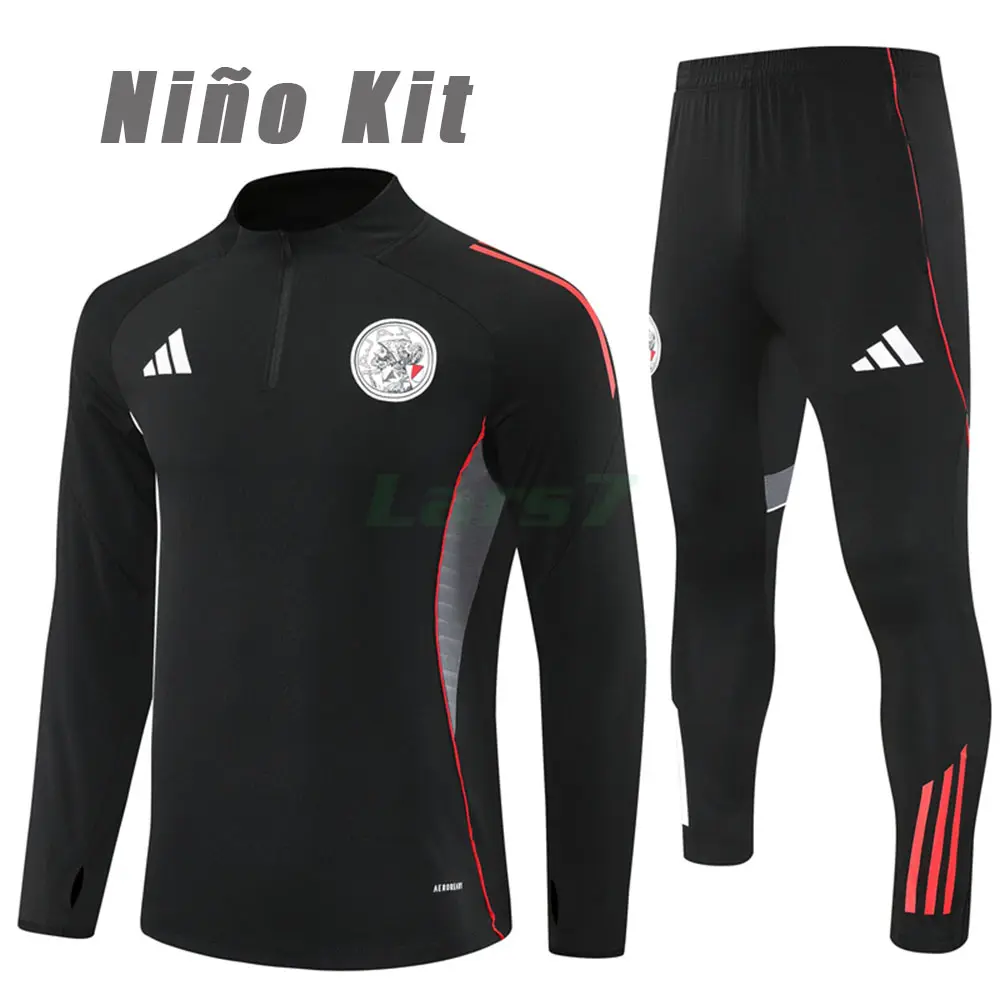 Sudadera De Entrenamiento Ajax 2025/2026 Niño Kit Negro
