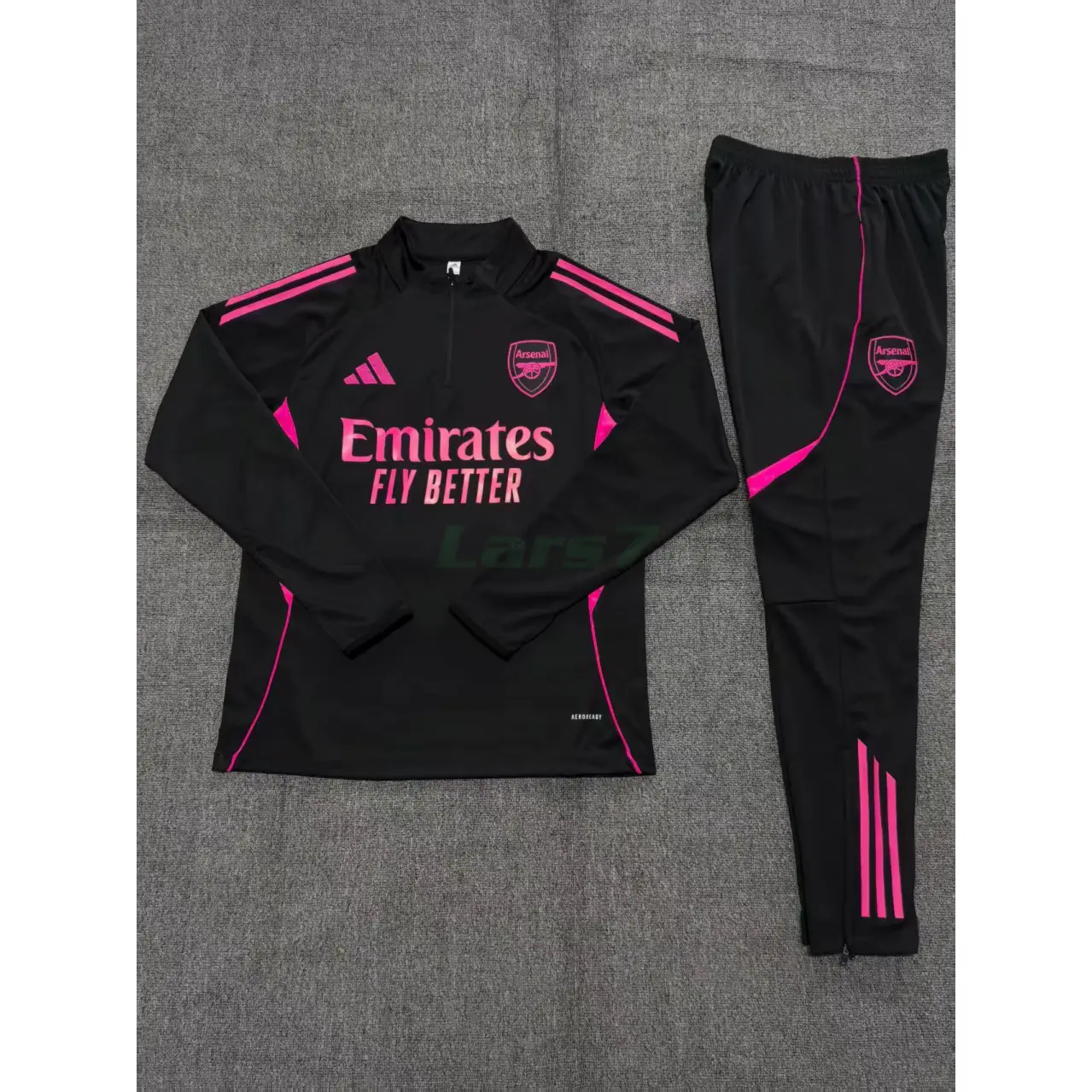 Sudadera De Entrenamiento Arsenal 2025/2026 Niño Kit Negro/Rosa