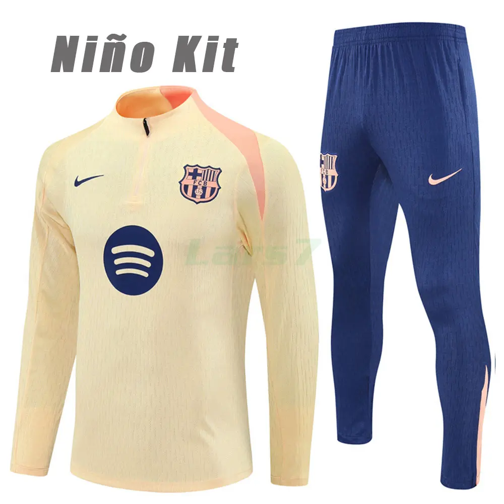Sudadera De Entrenamiento Barcelona 2025/2026 Niño Kit Amarillo Claro (EDICIÓN JUGADOR)