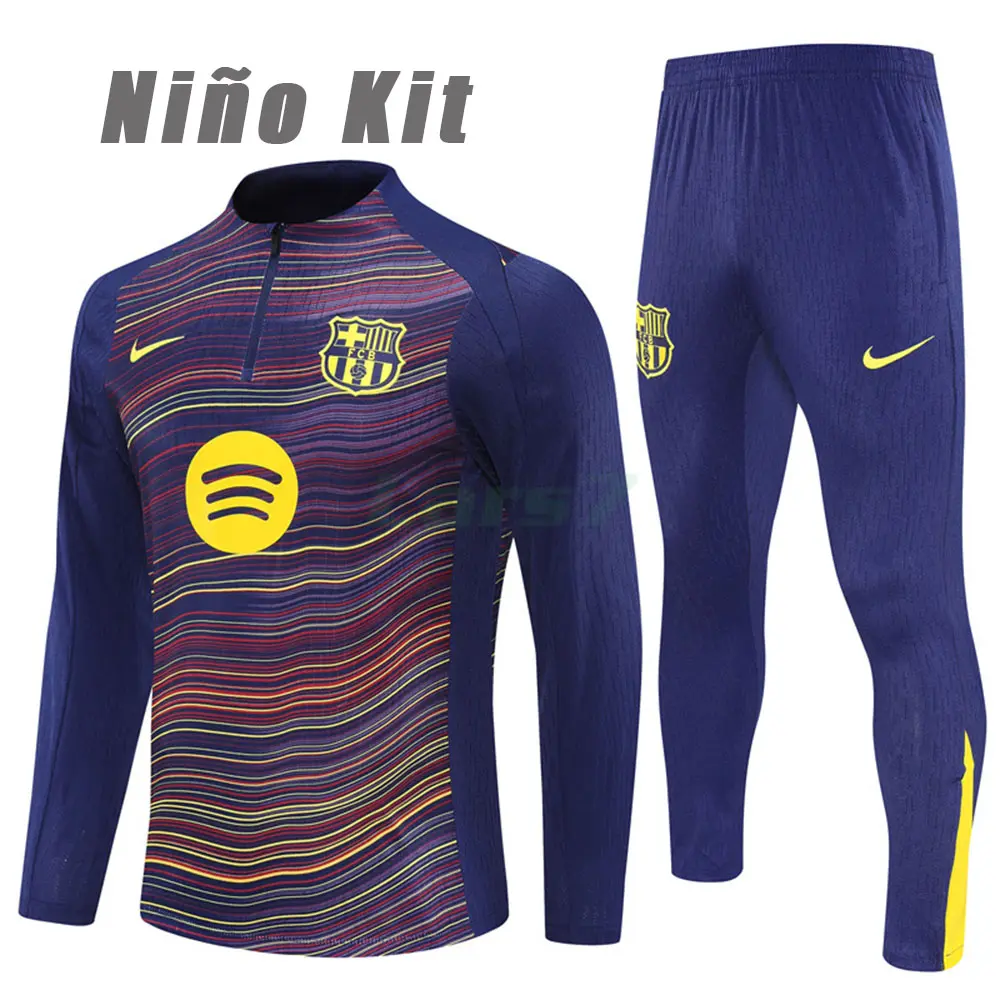 Sudadera De Entrenamiento Barcelona 2025/2026 Niño Kit Azul/Amarillo con Estampado Camuflaje