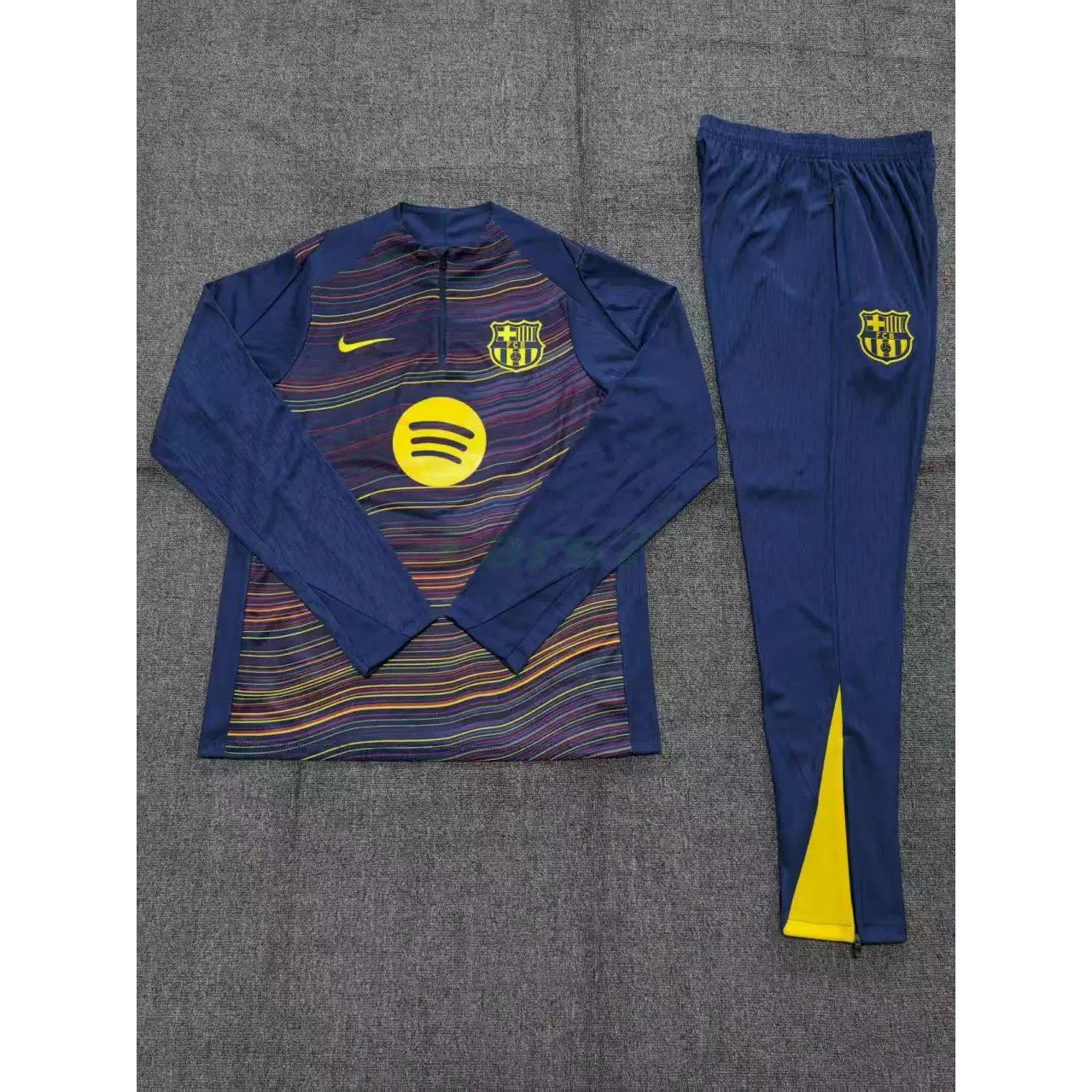 Sudadera De Entrenamiento Barcelona 2025/2026 Niño Kit Azul/Amarillo con Estampado Camuflaje