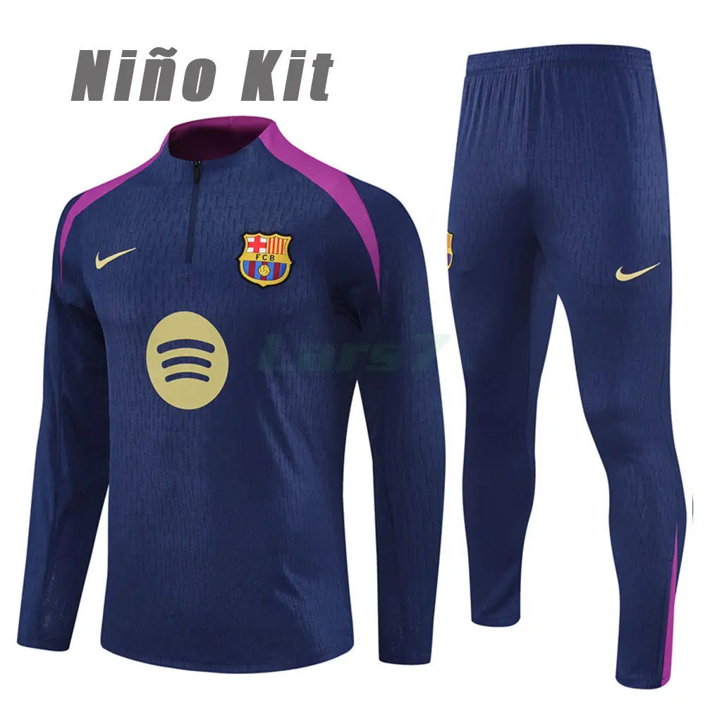 Sudadera De Entrenamiento Barcelona 2025/2026 Niño Kit Azul Marino/Morado (EDICIÓN JUGADOR)