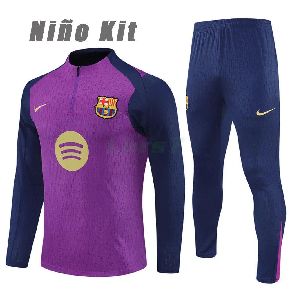 Sudadera De Entrenamiento Barcelona 2025/2026 Niño Kit Morado/Azul Marino (EDICIÓN JUGADOR)