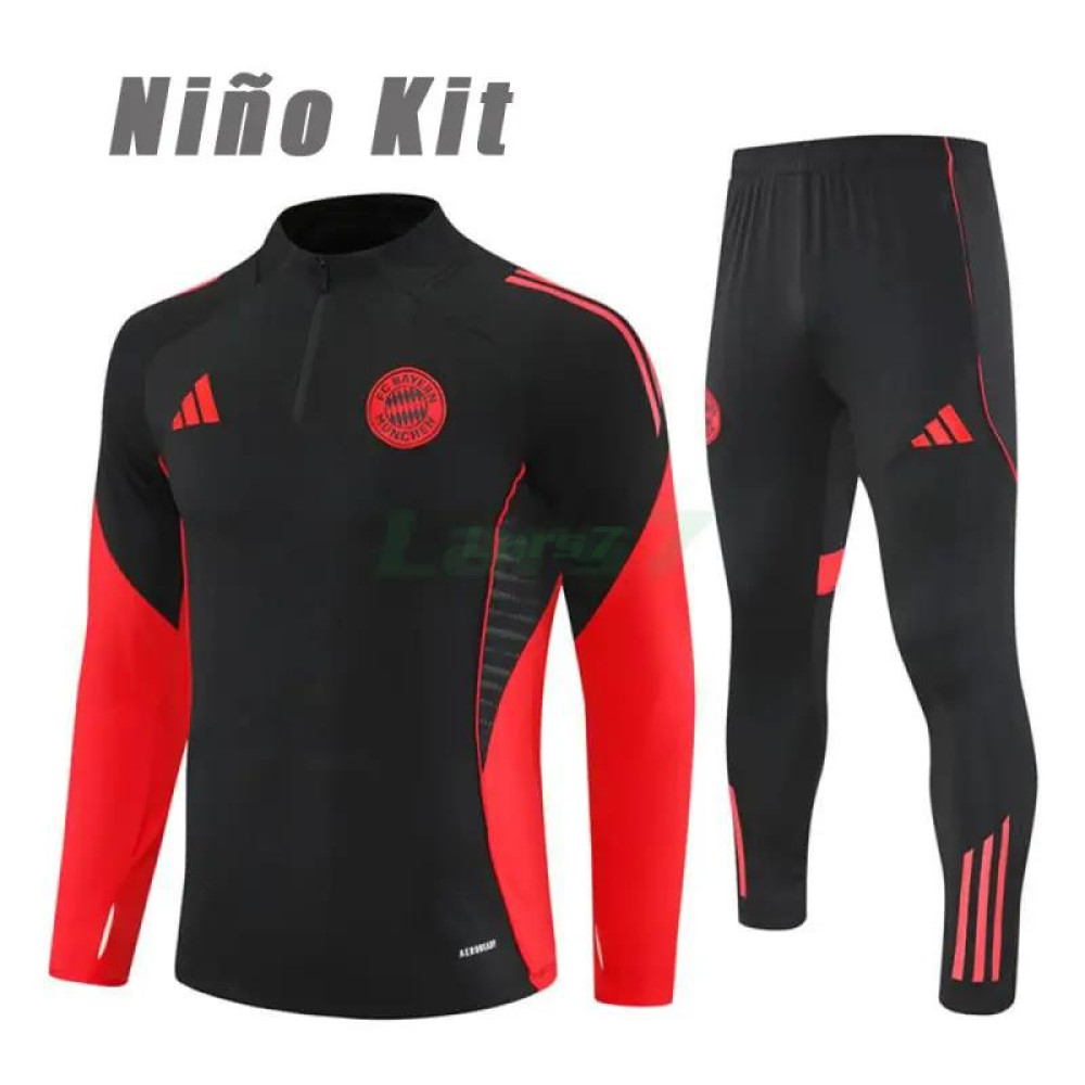 Sudadera De Entrenamiento Bayern Múnich 2025/2026 Niño Kit Negro/Rojo