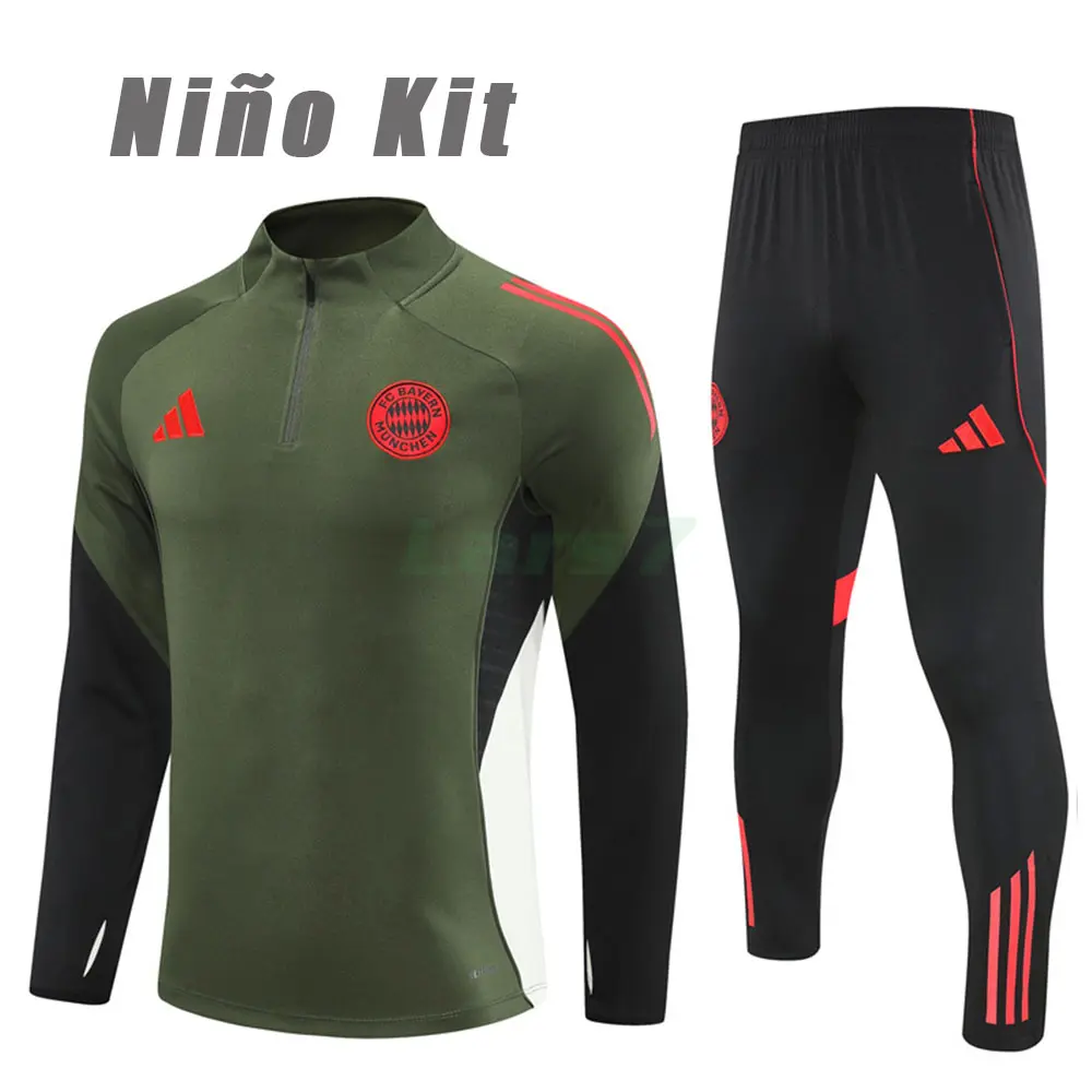 Sudadera De Entrenamiento Bayern Múnich 2025/2026 Niño Kit Verde/Negro