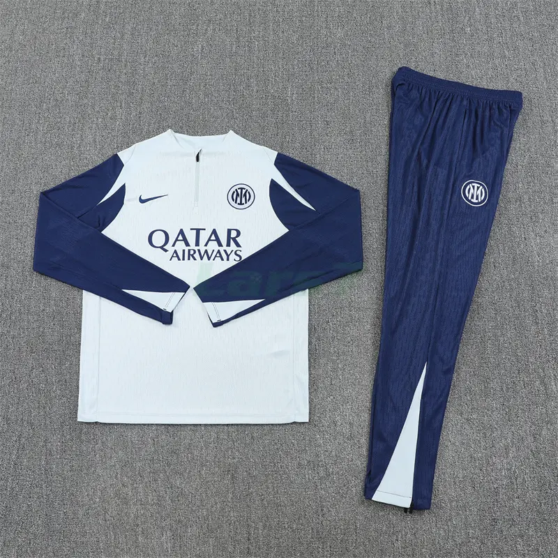 Sudadera De Entrenamiento Inter de Milan 2025/2026 Kit Gris Claro/Azul (EDICIÓN JUGADOR)