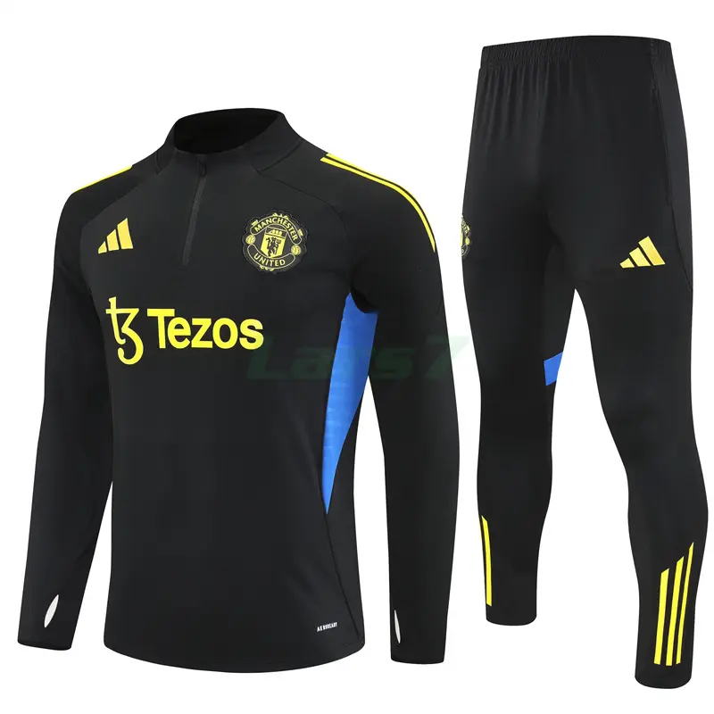 Sudadera De Entrenamiento Manchester United 2025/2026 Kit Negro/Azul Sudadera De Entrenamiento Manchester United 2025/2026 Kit Negro/Azul