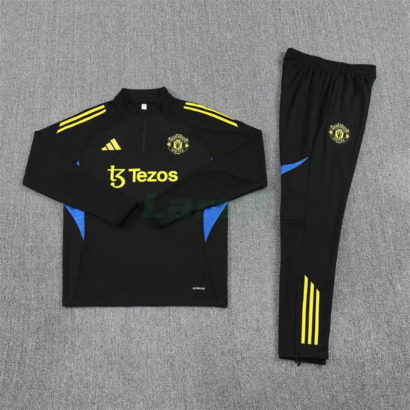 Sudadera De Entrenamiento Manchester United 2025/2026 Kit Negro/Azul Sudadera De Entrenamiento Manchester United 2025/2026 Kit Negro/Azul