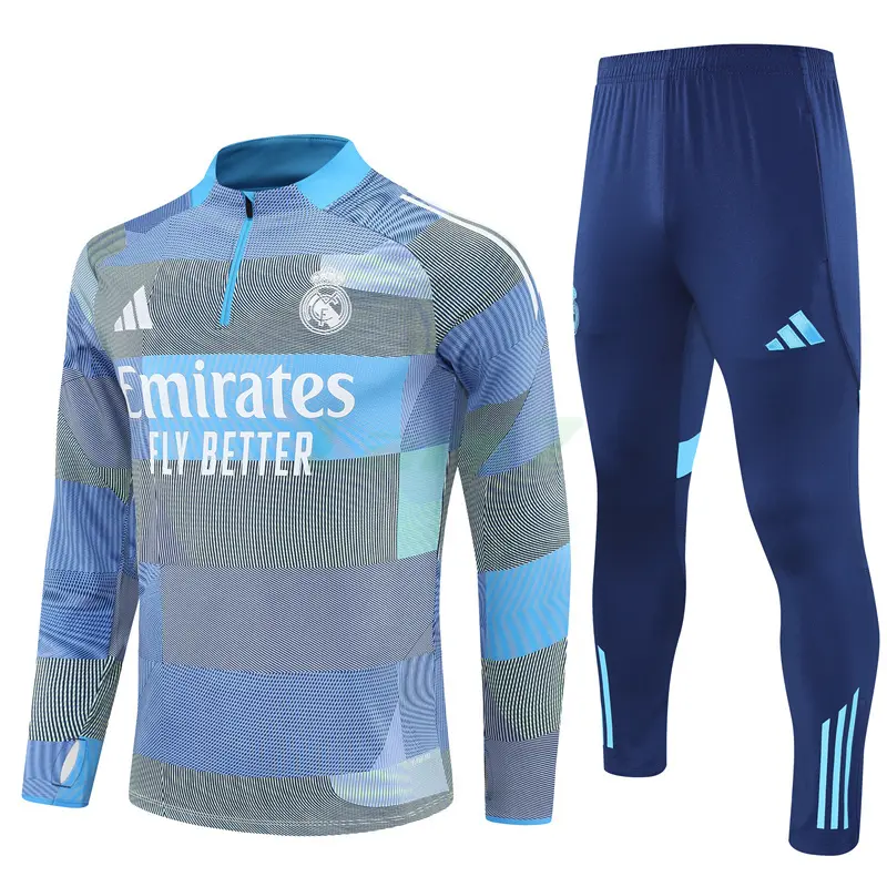 Sudadera De Entrenamiento Real Madrid 2025/2026 Kit Azul con Estampado Camuflaje Sudadera De Entrenamiento Real Madrid 2025/2026 Kit Azul con Estampado Camuflaje