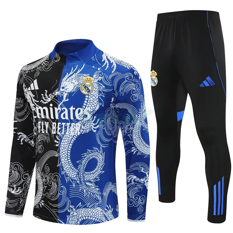 Sudadera De Entrenamiento Real Madrid 2025/2026 Kit Azul/Negro Edición Especial Sudadera De Entrenamiento Real Madrid 2025/2026 Kit Azul/Negro Edición Especial