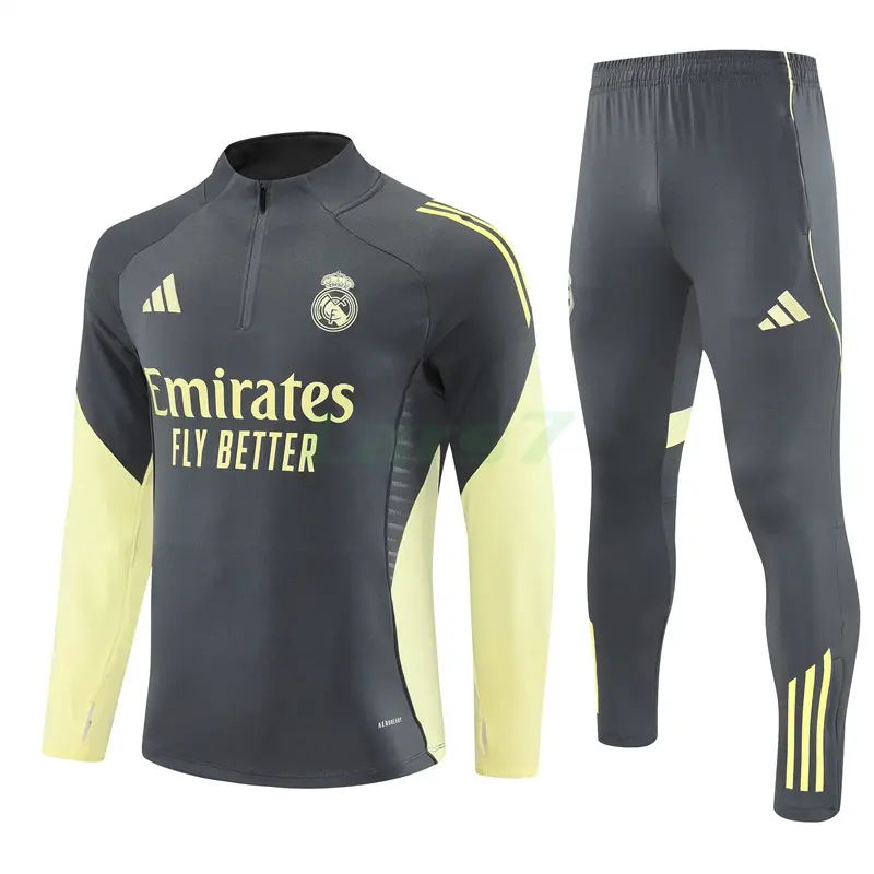 Sudadera De Entrenamiento Real Madrid 2025/2026 Kit Gris Oscuro/Amarillo Sudadera De Entrenamiento Real Madrid 2025/2026 Kit Gris Oscuro/Amarillo