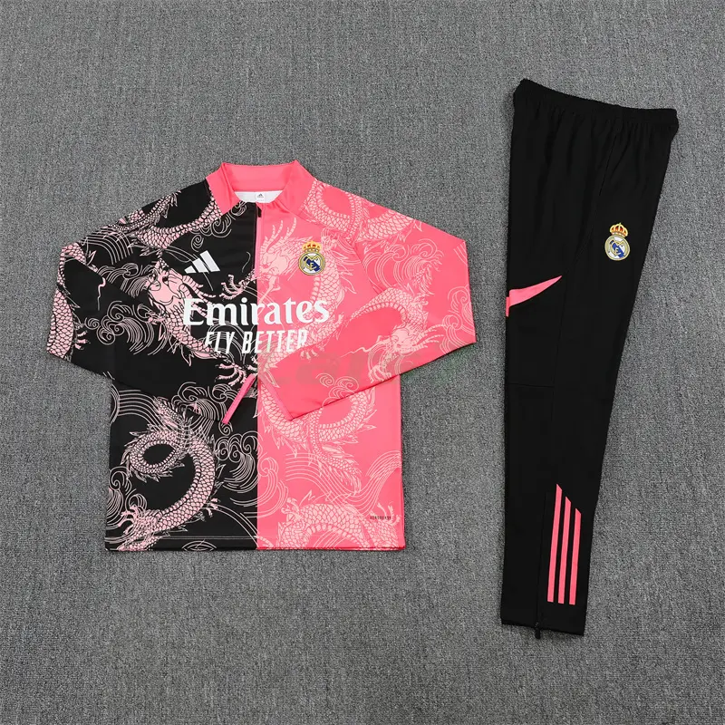 Sudadera De Entrenamiento Real Madrid 2025/2026 Kit Negro/Rosa Edición Especial