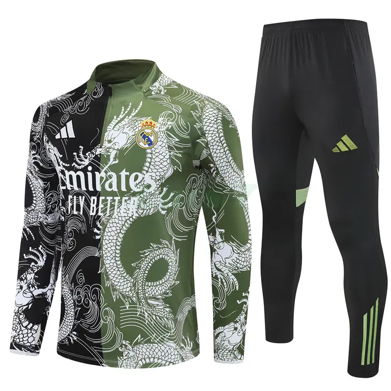 Sudadera De Entrenamiento Real Madrid 2025/2026 Kit Negro/Verde Edición Especial