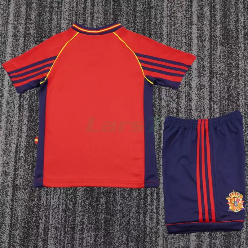 Camiseta España 1ª Equipación Retro 1998 Rojo Niño Kit