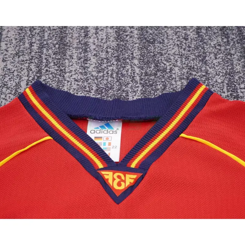 Camiseta España 1ª Equipación Retro 1998 Rojo Niño Kit