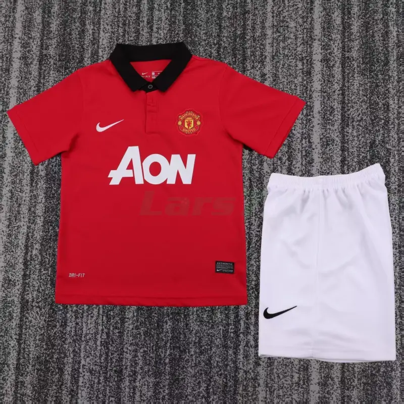 Camiseta Manchester United 1ª Equipación Retro 2013/14 Rojo Niño Kit