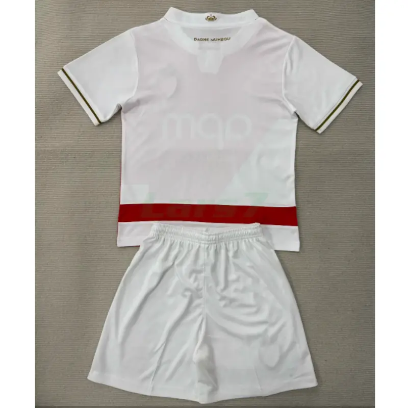 Camiseta Monaco 1ª Equipación 2025/2026 Rojo/Blanco Niño Kit