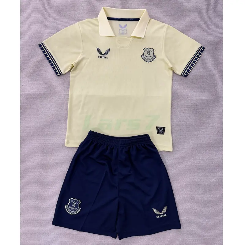 Camiseta Everton FC 2ª Equipación 2025/2026 Beige Niño Kit
