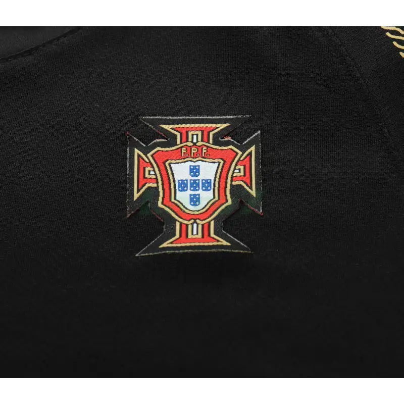 Camiseta Portugal 2ª Equipación Retro 2006 Negro Niño Kit