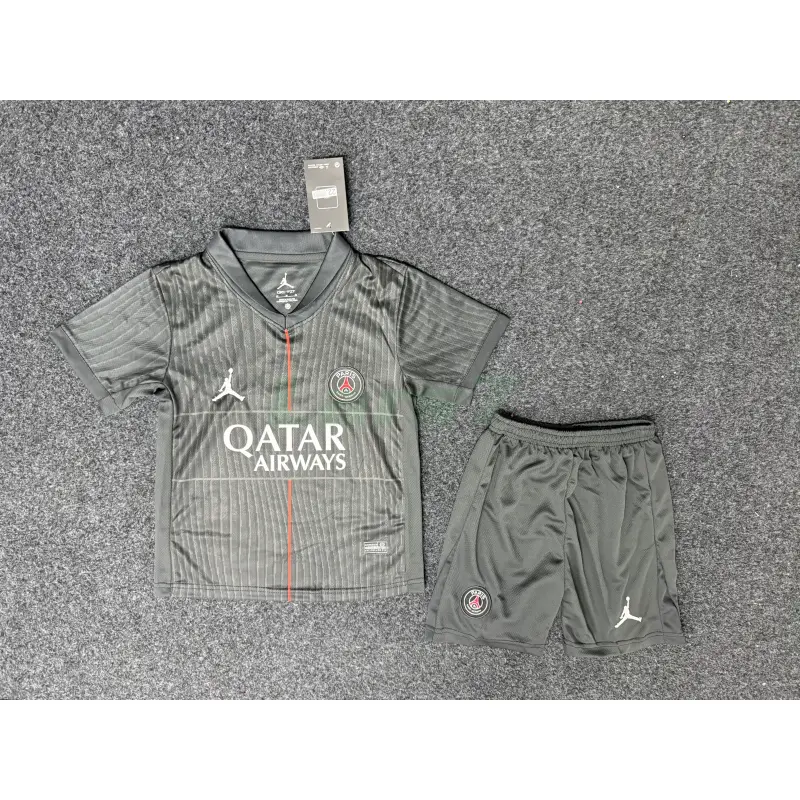 Camiseta PSG 4ª Equipación 2025/2026 Negro Niño Kit