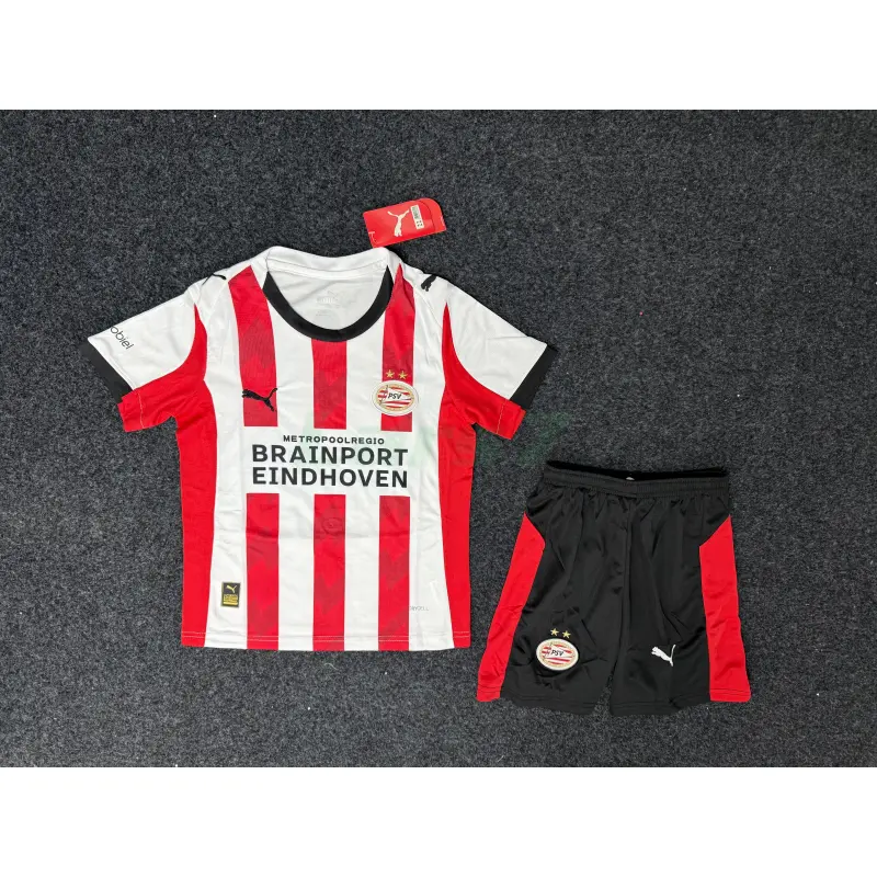 Camiseta PSV Eindhoven 1ª Equipación 2025/2026 Rojo/Blanco Niño Kit