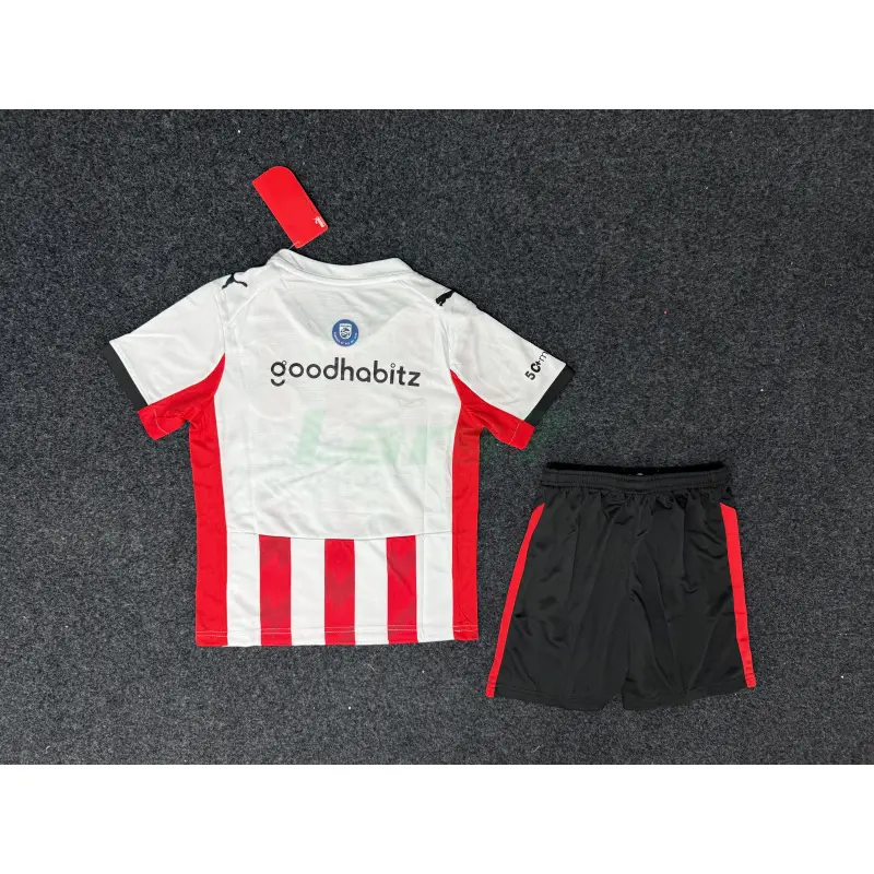 Camiseta PSV Eindhoven 1ª Equipación 2025/2026 Rojo/Blanco Niño Kit