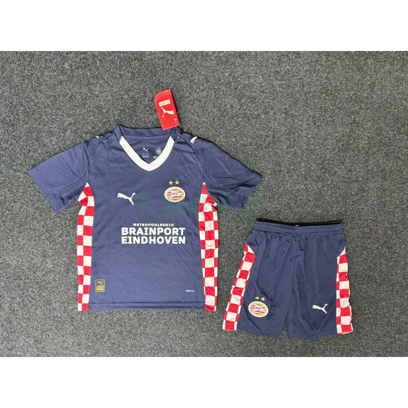 Camiseta PSV Eindhoven 2ª Equipación 2025/2026 Azul Marino Niño Kit
