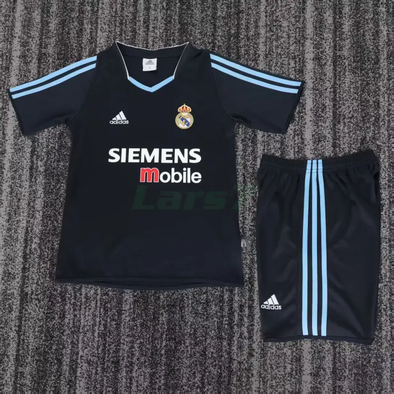 Camiseta Real Madrid 2ª Equipación Retro 2003/04 Negro Niño Kit