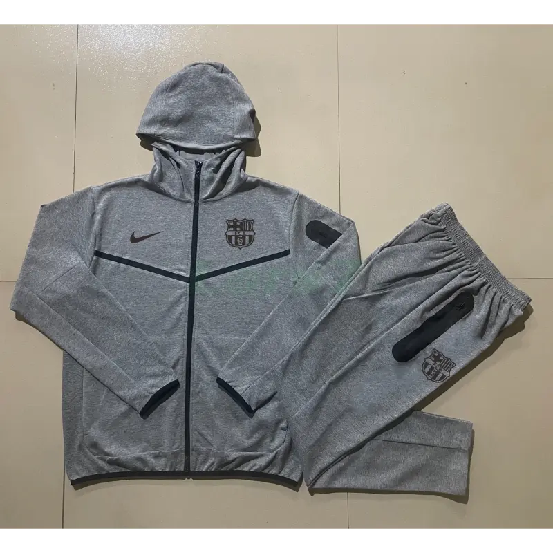 Chandal con Capucha Barcelona 2024/2025 Gris