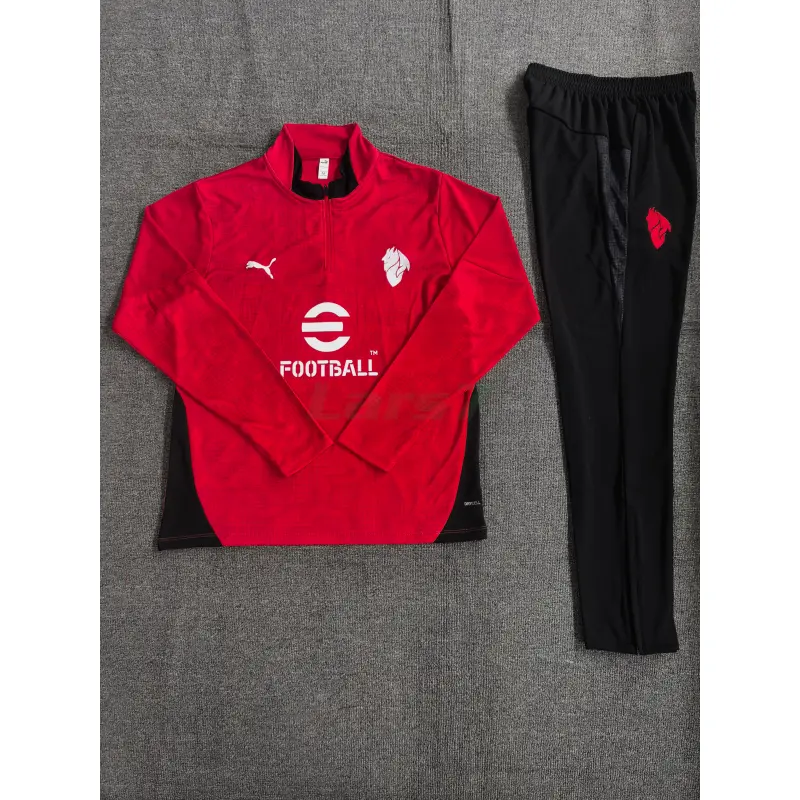 Sudadera De Entrenamiento AC Milan 2025/2026 Niño Kit Rojo con Estampado