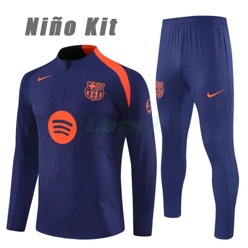 Sudadera De Entrenamiento Barcelona 2025/2026 Niño Kit Azul/Naranja (EDICIÓN JUGADOR)
