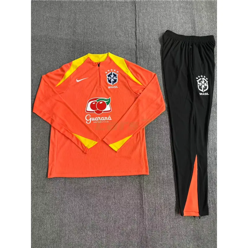 Sudadera De Entrenamiento Brasil 2025/2026 Niño Kit Naranja (EDICIÓN JUGADOR)
