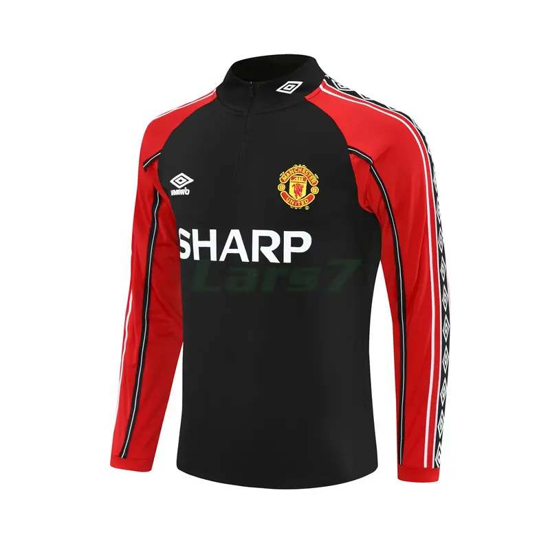 Sudadera De Entrenamiento Manchester United Retro 1998/1999 Negro/Rojo