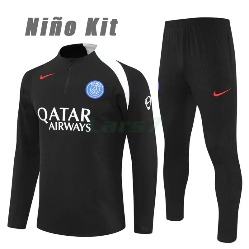 Sudadera De Entrenamiento PSG 2025/2026 Niño Kit Negro (EDICIÓN JUGADOR)
