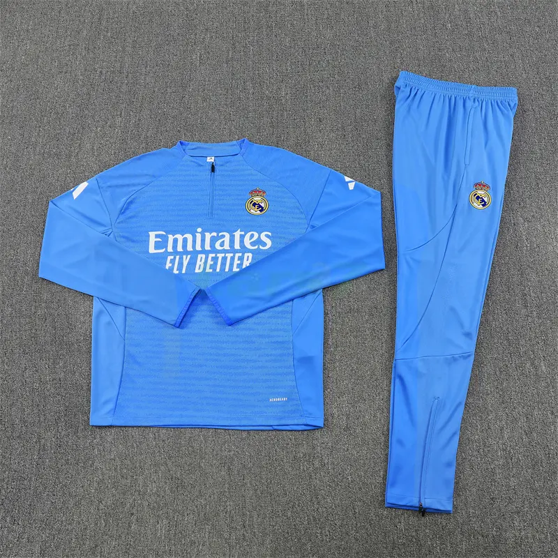 Sudadera De Entrenamiento Real Madrid 2025/2026 Kit Azul Claro (EDICIÓN JUGADOR)