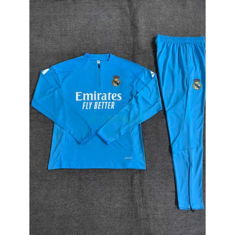 Sudadera De Entrenamiento Real Madrid 2025/2026 Niño Kit Azul Claro (EDICIÓN JUGADOR)