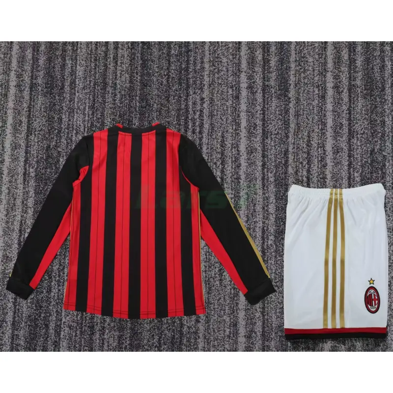 Camiseta AC Milan 1ª Equipación Retro 2013/14 ML Rojo/Negro Niño Kit
