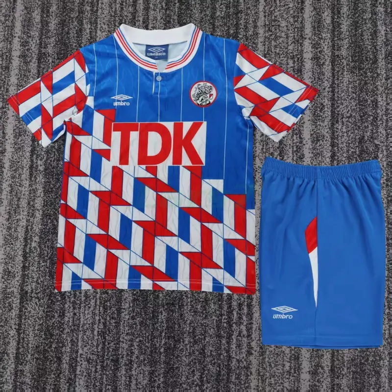 Camiseta Ajax 2ª Equipación Retro 1989/90 Azul/Rojo Niño Kit