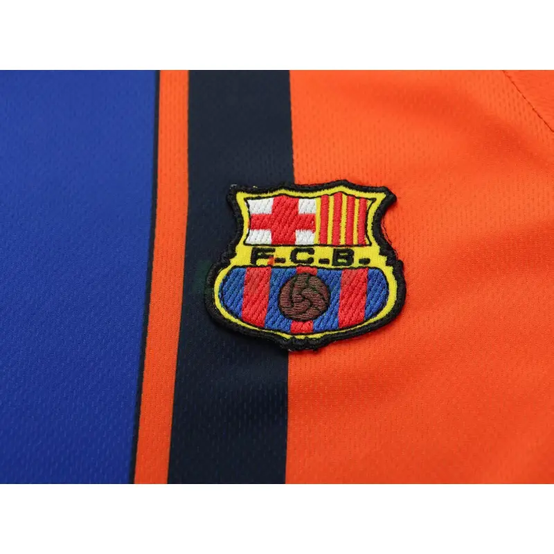 Camiseta Barcelona 2ª Equipación Retro 1997/98 Naranja/Azul Niño Kit