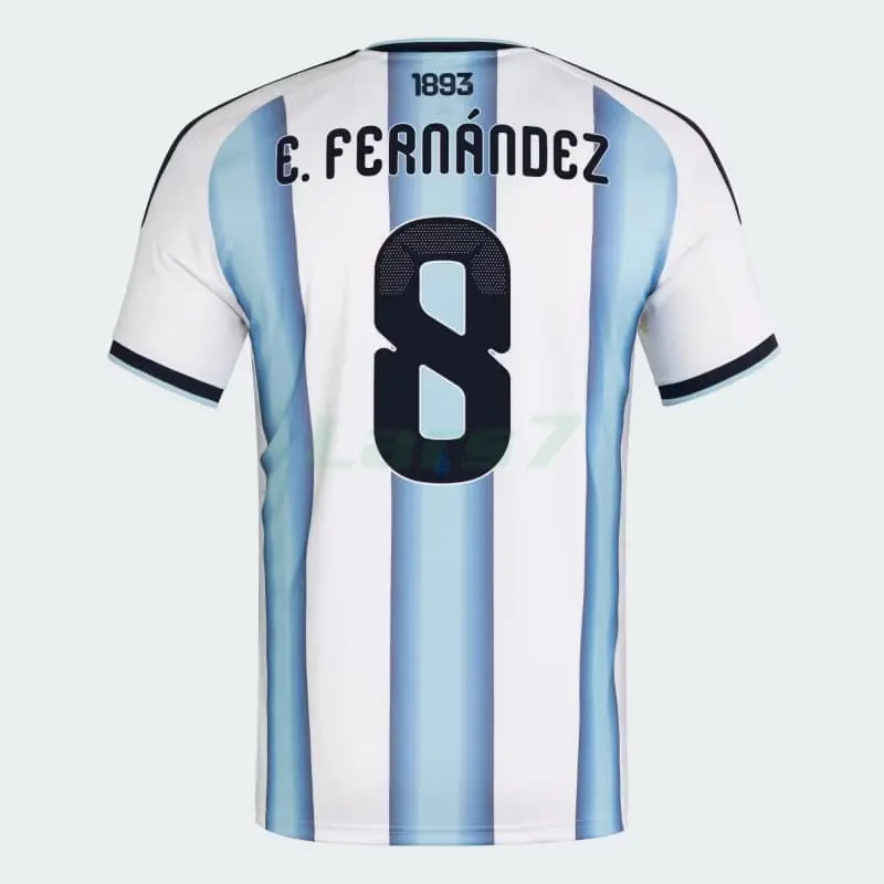 Camiseta E.Fernández 8 Argentina 1ª Equipación 2026 Azul/Blanco