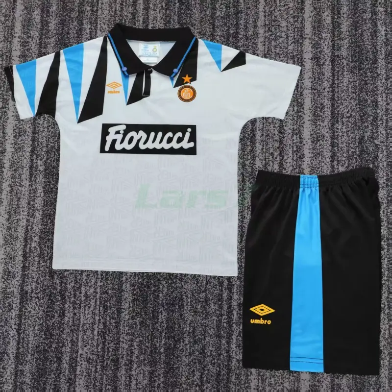 Camiseta Inter de Milan 2ª Equipación Retro 1992/93 Blanco Niño Kit