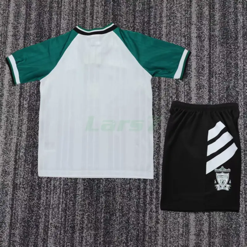 Camiseta Liverpool 2ª Equipación Retro 1993/95 Blanco/Verde Niño Kit