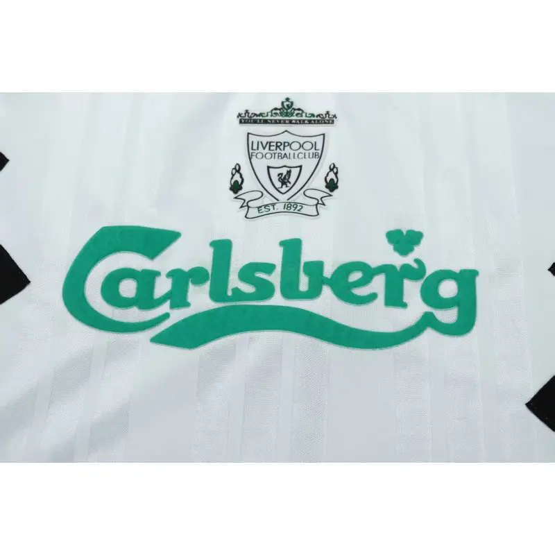 Camiseta Liverpool 2ª Equipación Retro 1993/95 Blanco/Verde Niño Kit