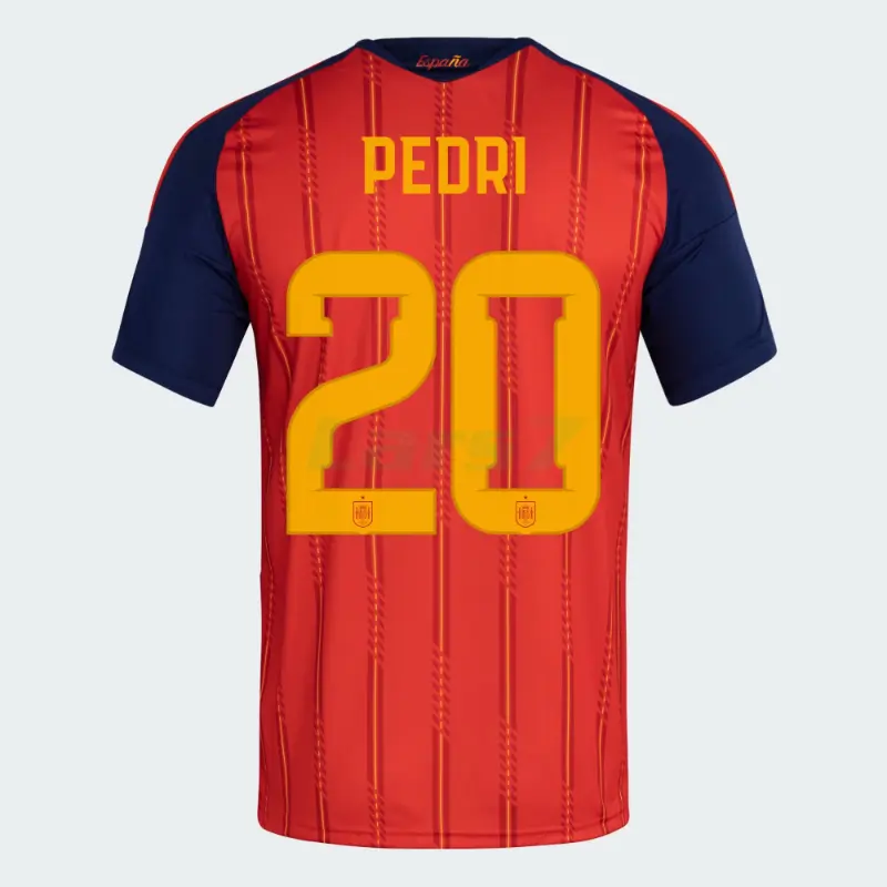 Camiseta Pedri 20 España 1ª Equipación 2026 Rojo/Azul