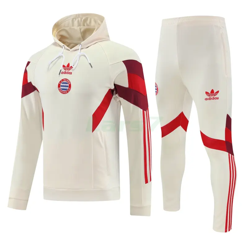 Sudadera de Entrenamiento Bayern Múnich 2025/2026 con Capucha Kit Beige/Rojo