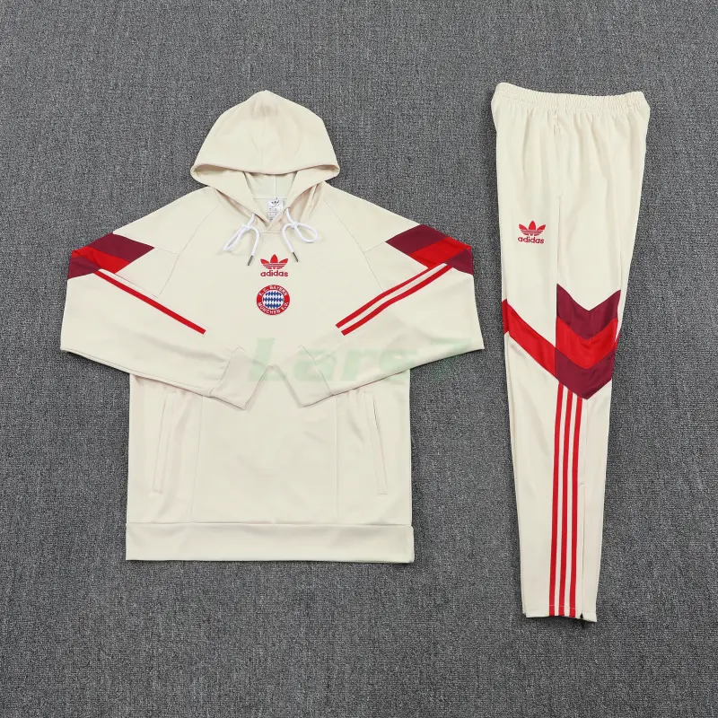 Sudadera de Entrenamiento Bayern Múnich 2025/2026 con Capucha Kit Beige/Rojo