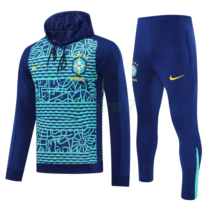 Sudadera de Entrenamiento Brasil 2025/2026 con Capucha Kit Azul con Estampado
