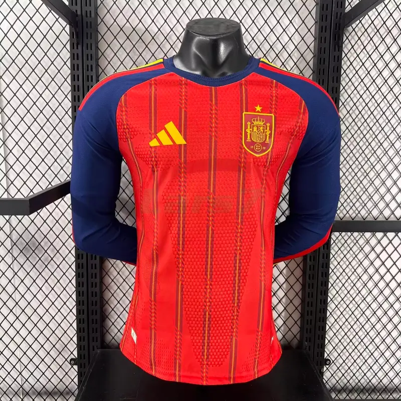 Camiseta España 1ª Equipación Mundial 2026 ML Rojo/Azul (EDICIÓN JUGADOR)