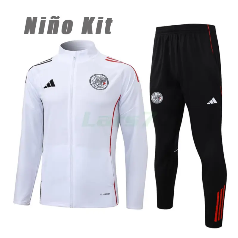 Chandal Ajax 2025/2026 Niño Blanco